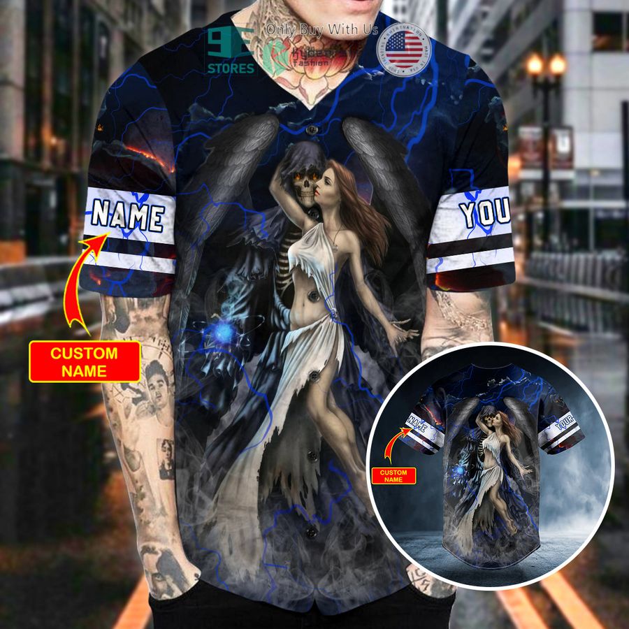 personalized death and the maiden fantasy skull custom baseball jersey 2 72810