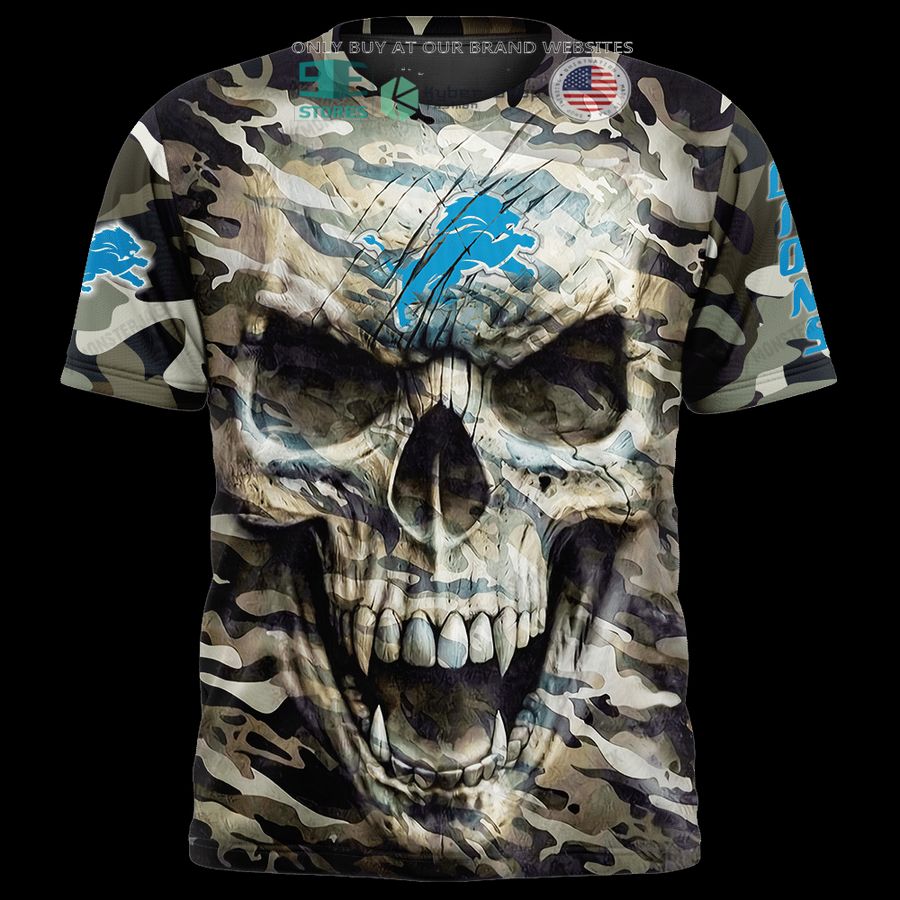 personalized detroit lions skull camo 3d shirt hoodie 1 12369