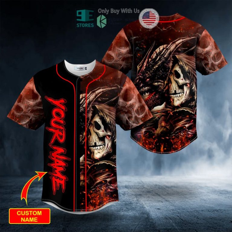 personalized dragon grim reaper skull custom baseball jersey 1 97997