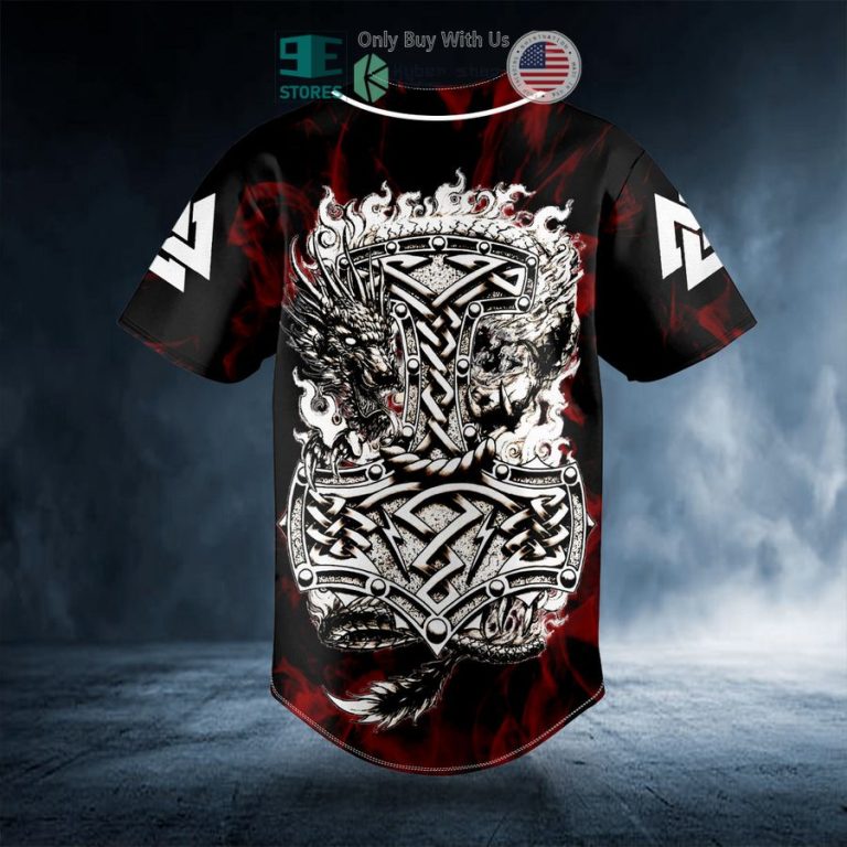 personalized dragon sword thor hammer viking custom baseball jersey 3 88911