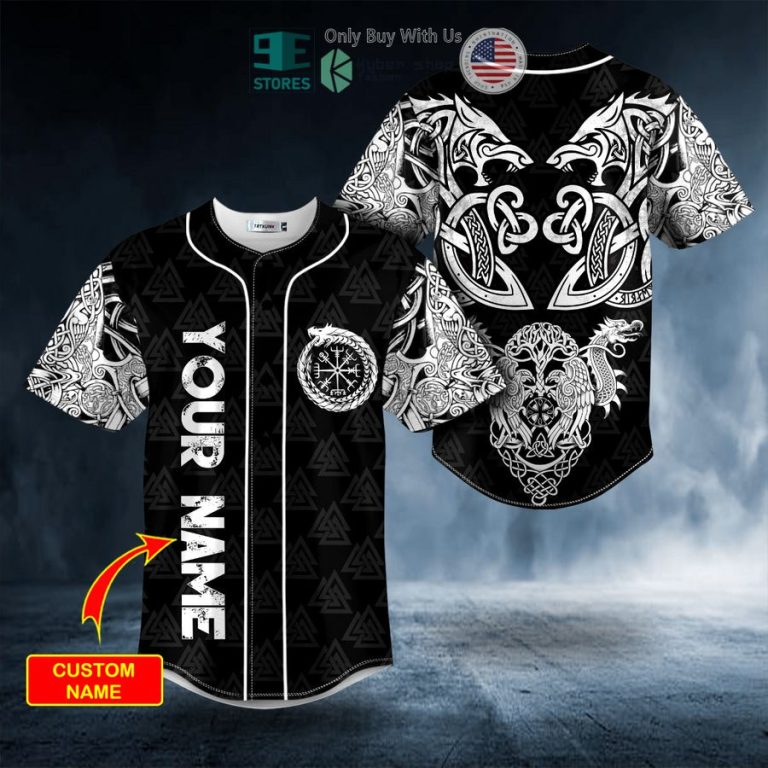 personalized dragons tree viking white tattoo custom baseball jersey 1 51855