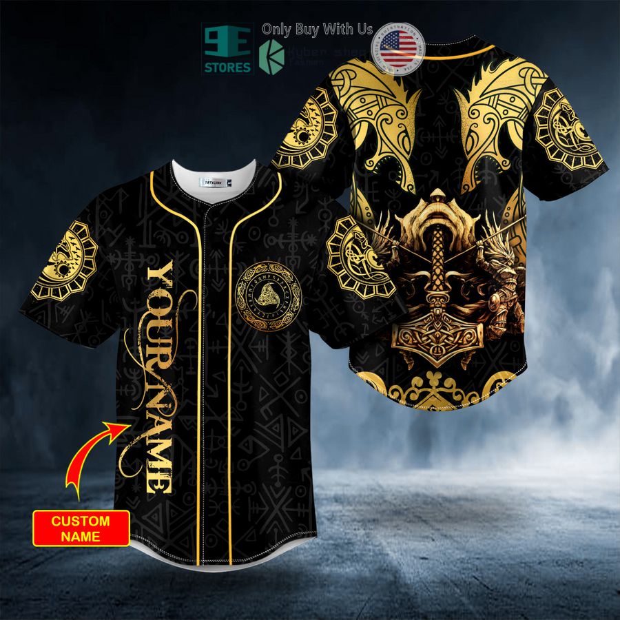 personalized dragons warriors axe viking tattoo custom baseball jersey 1 78168