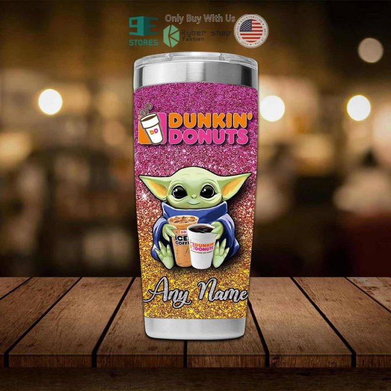 personalized dunkin donuts baby yoda tumbler 3 71671