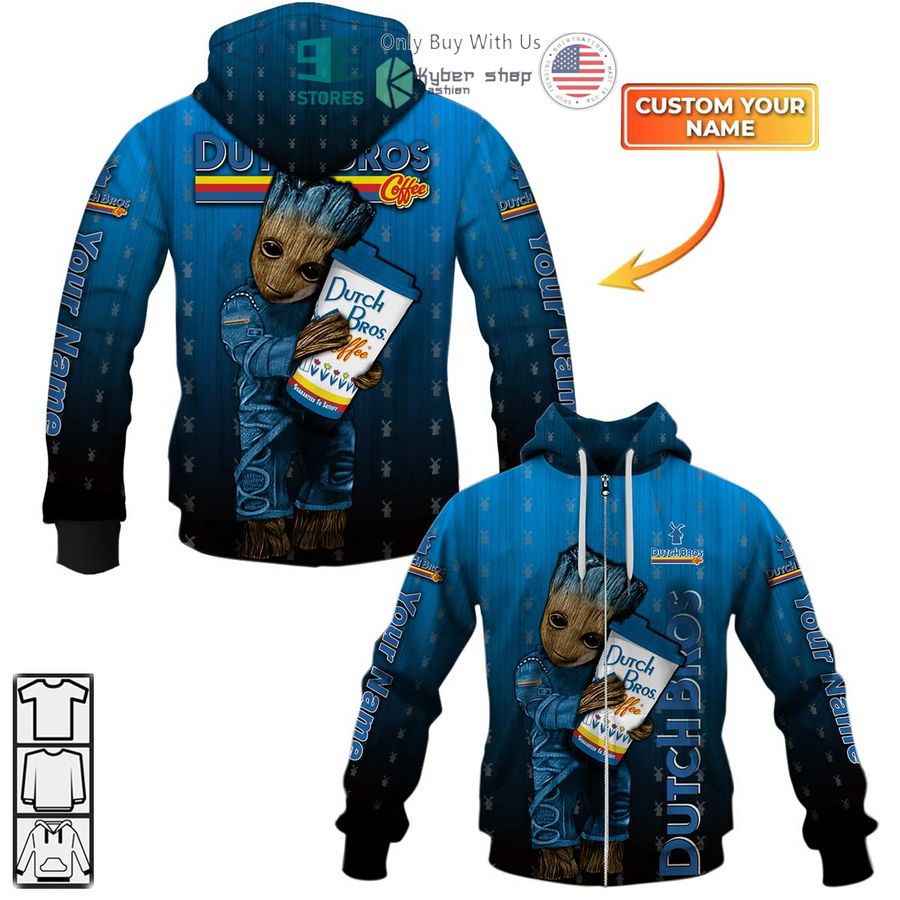 personalized dutch bros groot 3d shirt hoodie 2 20869