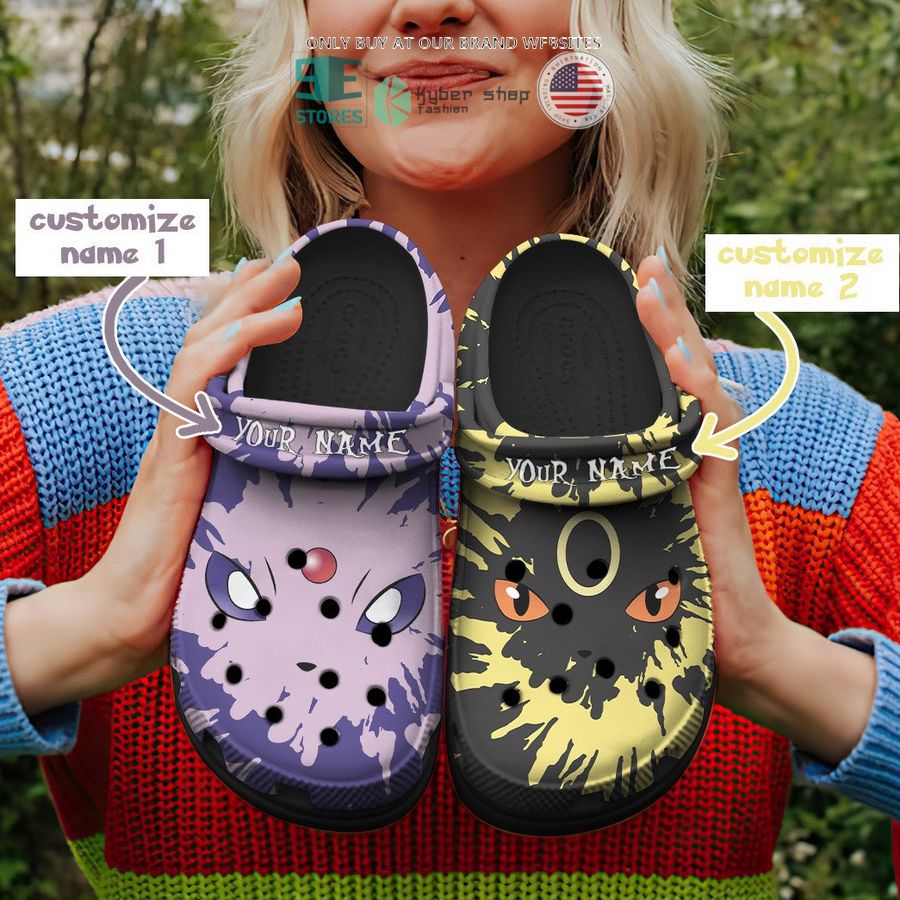 personalized espeon and umbreon tie dye face crocs crocband shoes 1 19182