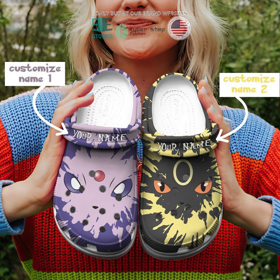 personalized espeon and umbreon tie dye face crocs crocband shoes 2 39840
