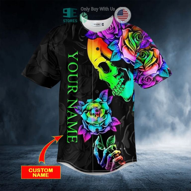 personalized fantasy roses skull custom baseball jersey 3 58883