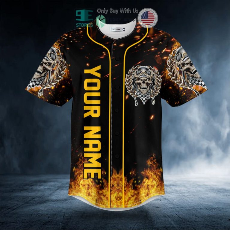 personalized fire ghost rider skull custom baseball jersey 3 30184