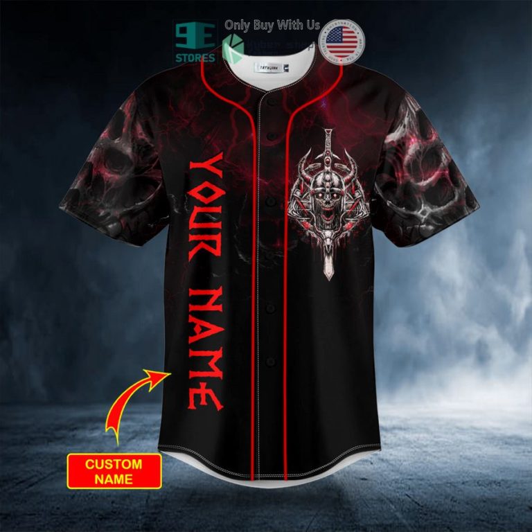 personalized fire samurai n swords skull custom baseball jersey 3 21191