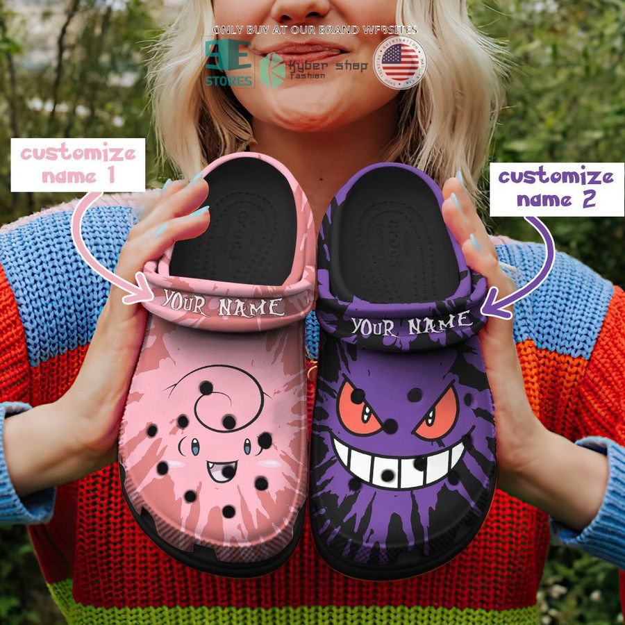 personalized gengar and clefable tie dye face crocs crocband shoes 1 52098