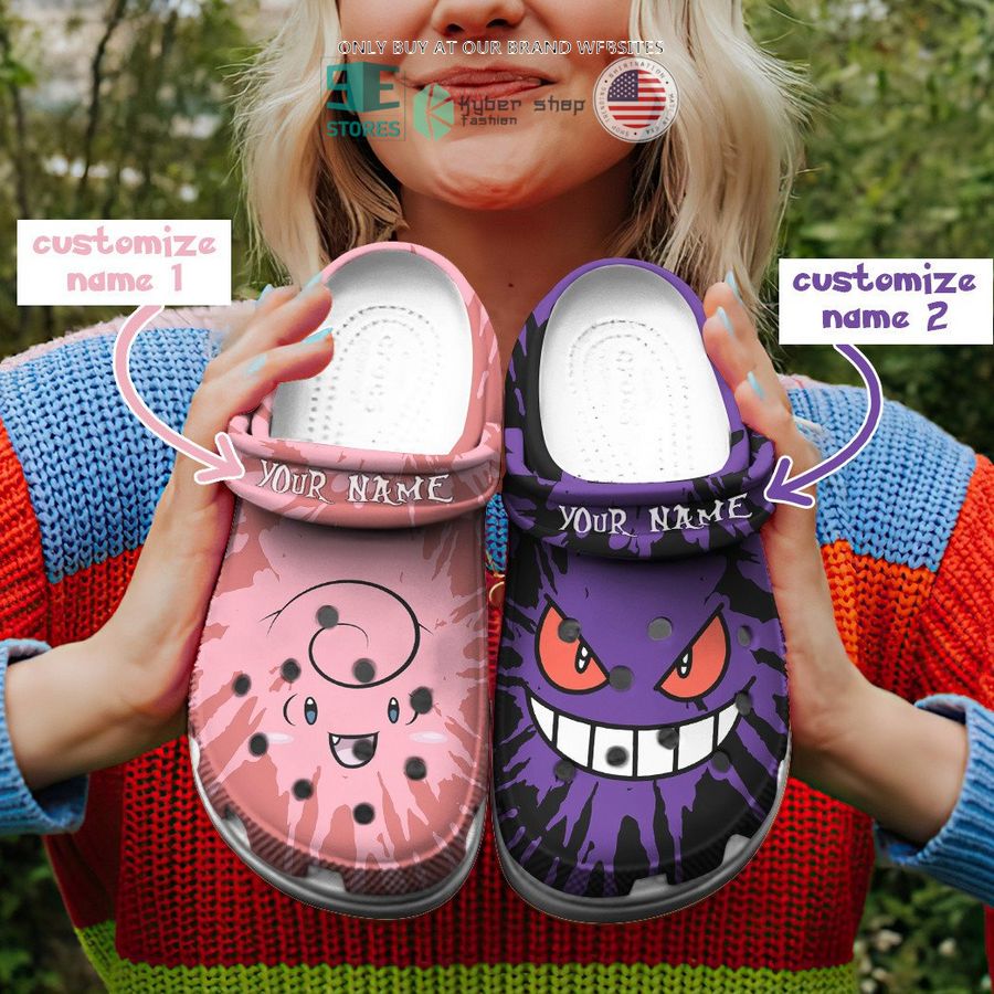 personalized gengar and clefable tie dye face crocs crocband shoes 2 55390