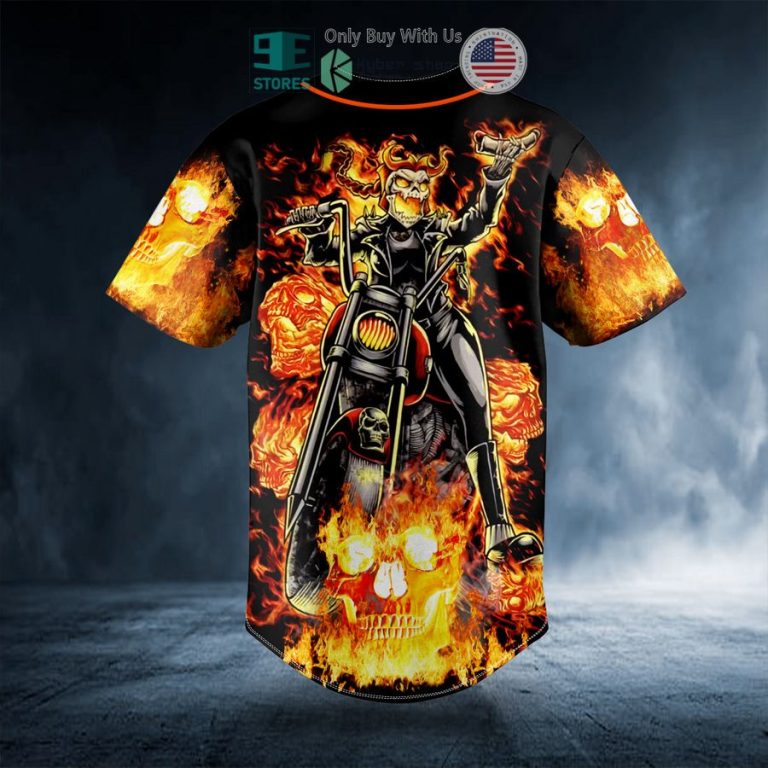 personalized ghost racer fire skull custom baseball jersey 2 24135