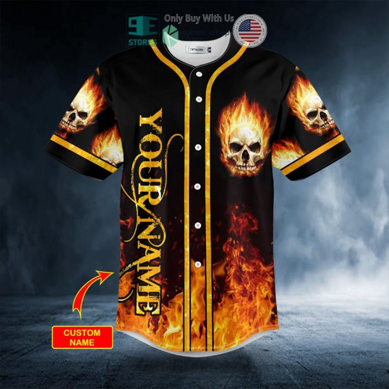 personalized giant fire skull custom baseball jersey 3 75413