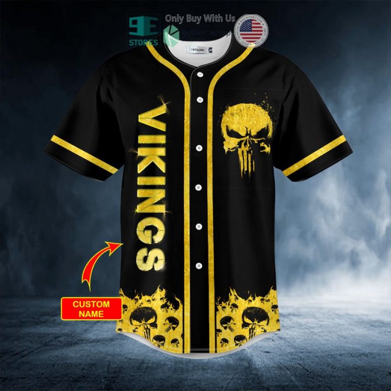 personalized gold punisher skull custom baseball jersey 3 62933