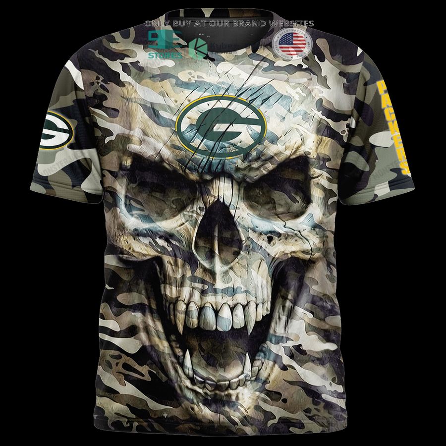 personalized green bay packers skull camo 3d shirt hoodie 1 57605