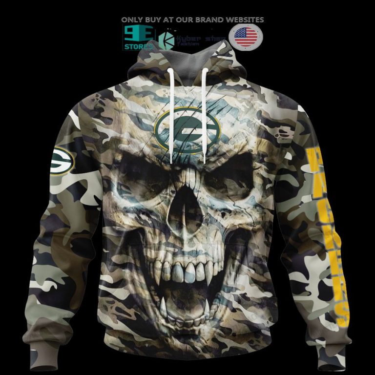 personalized green bay packers skull camo 3d shirt hoodie 3 67402