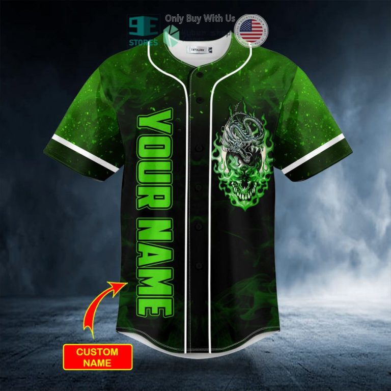 personalized green odm dragon skull custom baseball jersey 3 39959