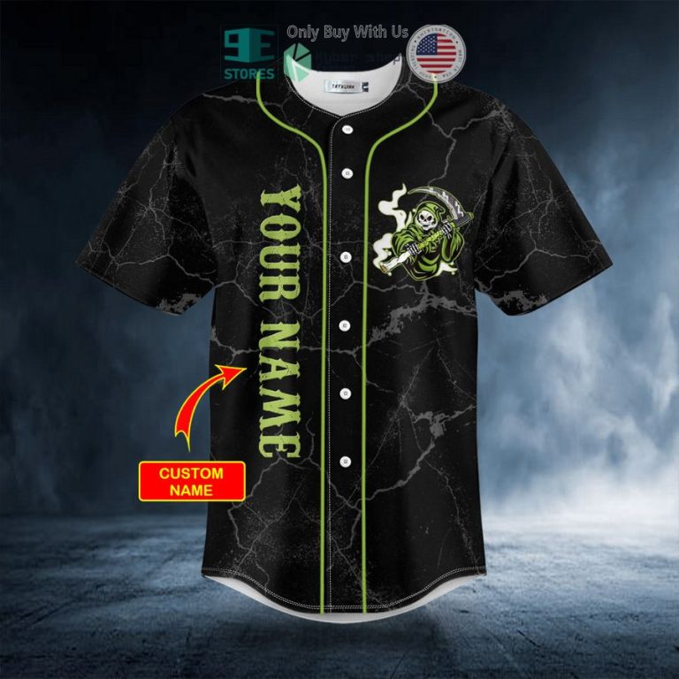 personalized green son of anarchy grim reaper custom baseball jersey 3 31651