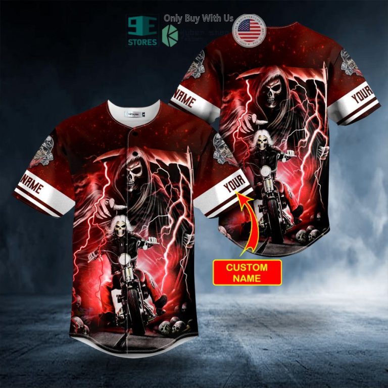 personalized grim reaper the hunt ghost rider skull custom baseball jersey 1 44344