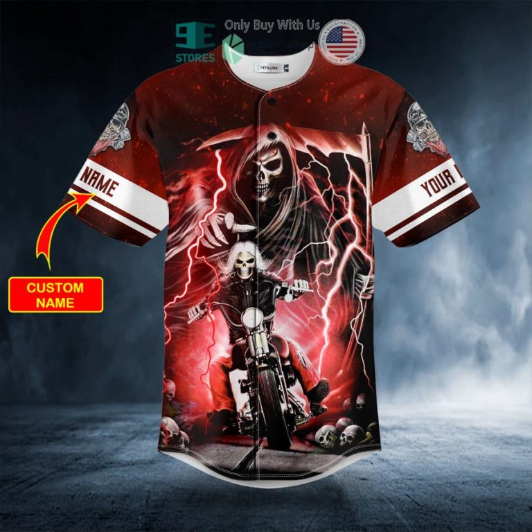 personalized grim reaper the hunt ghost rider skull custom baseball jersey 3 73519