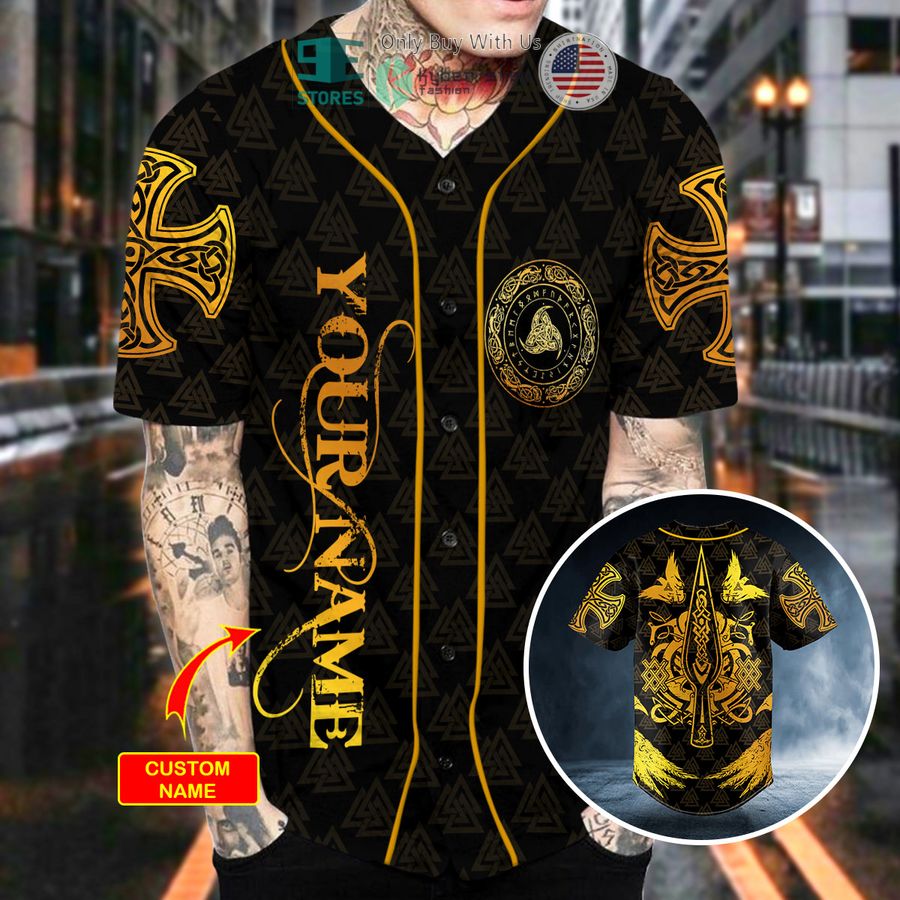 personalized gungnir spear of odin ravens viking tattoo custom baseball jersey 2 5057