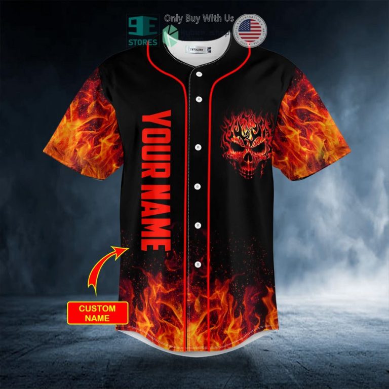 personalized head fire skull custom baseball jersey 3 29649