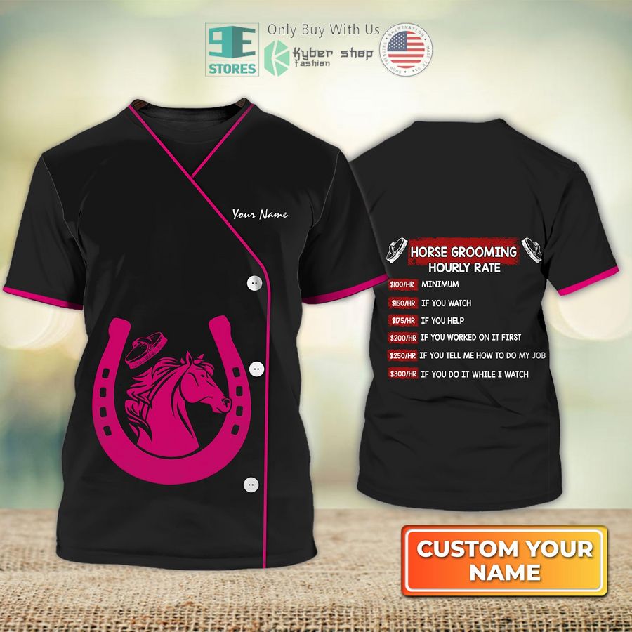 personalized horse grooming hourly rate horse grooming love horse horse breeding grooming uniform pink horseshoe 3d shirt 1 97336