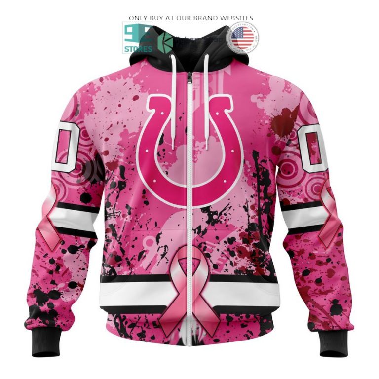 personalized indianapolis colts breast cancer awareness 3d shirt hoodie 2 19543