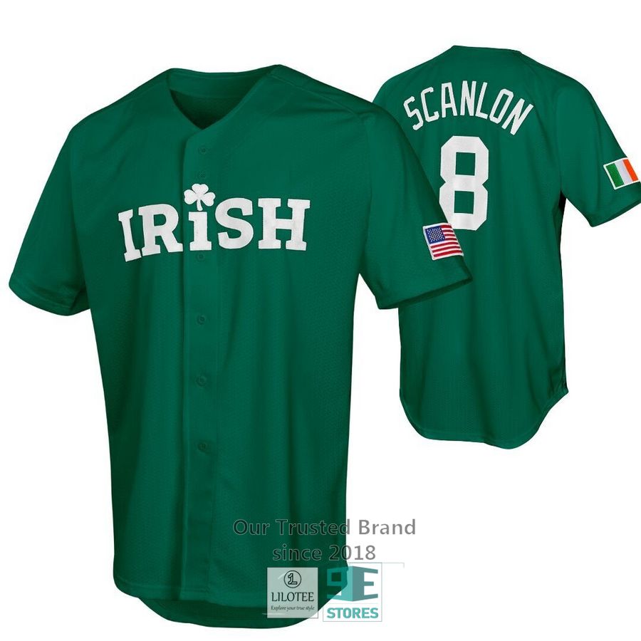 personalized irish clover us flag green baseball jersey 1 24703