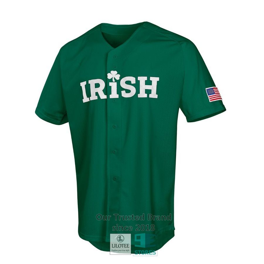 personalized irish clover us flag green baseball jersey 2 37764