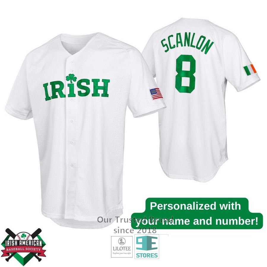 personalized irish clover us flag white baseball jersey 1 21795