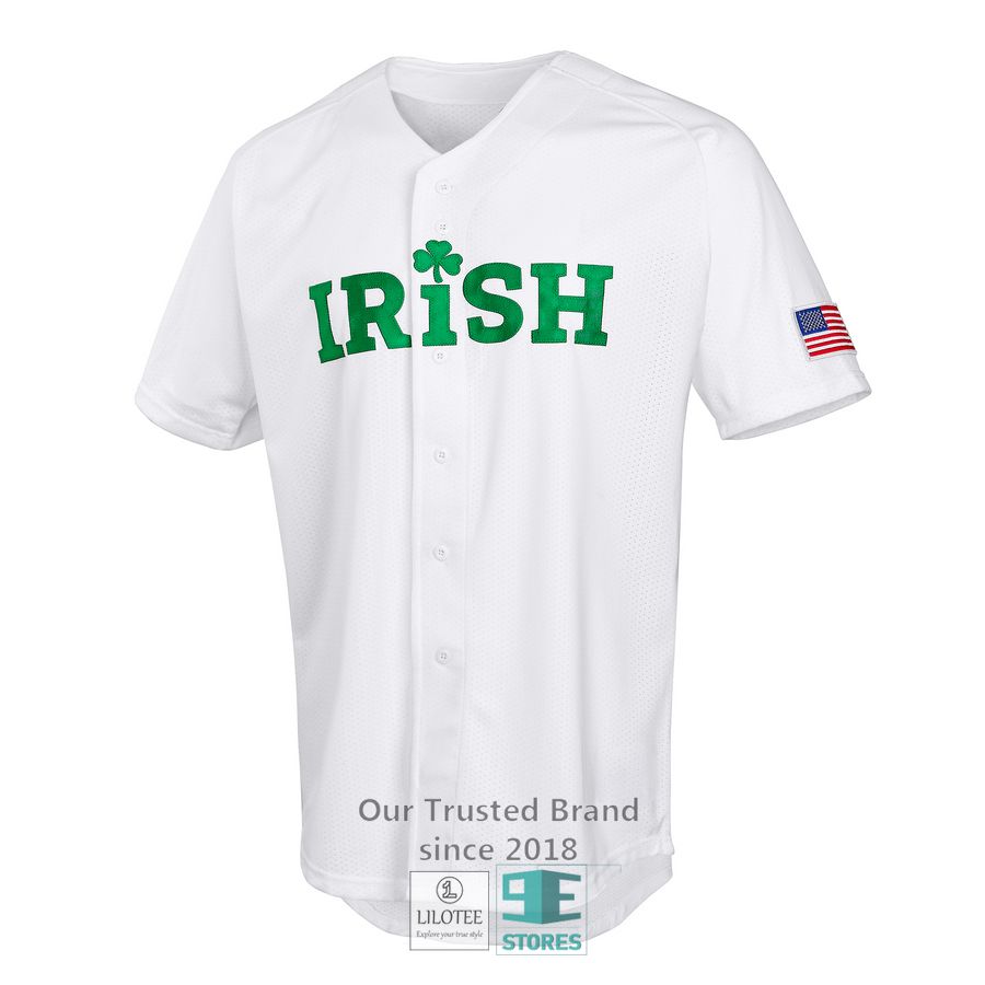 personalized irish clover us flag white baseball jersey 2 45708