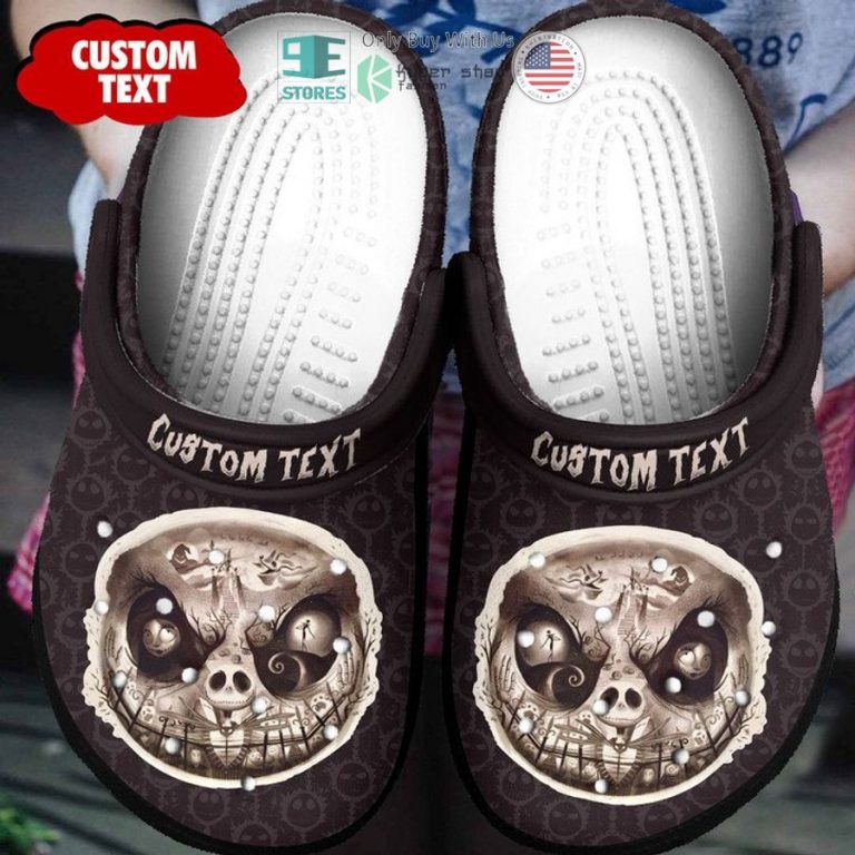 personalized jack skellington face brown crocs crocband clog 1 74398