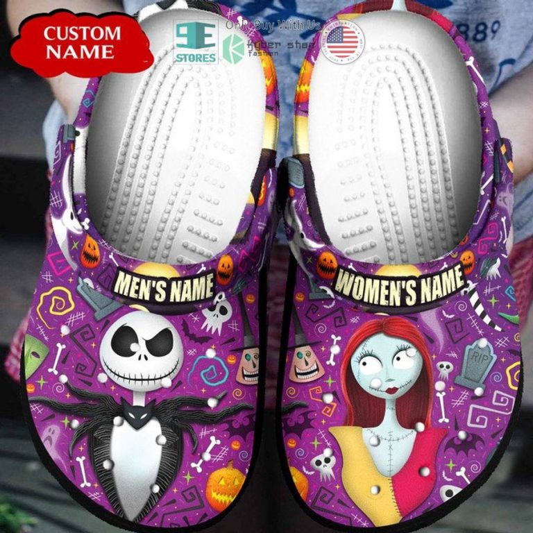 personalized jack skellington sally purple crocs crocband clog 1 12940