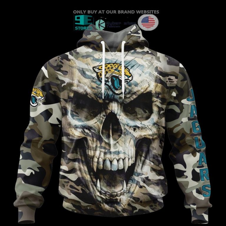 personalized jacksonville jaguars skull camo 3d shirt hoodie 3 83280