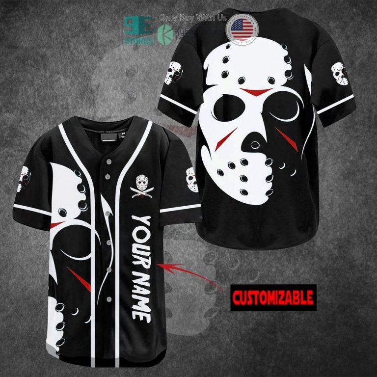 personalized jason voorhees face baseball jersey 1 7159