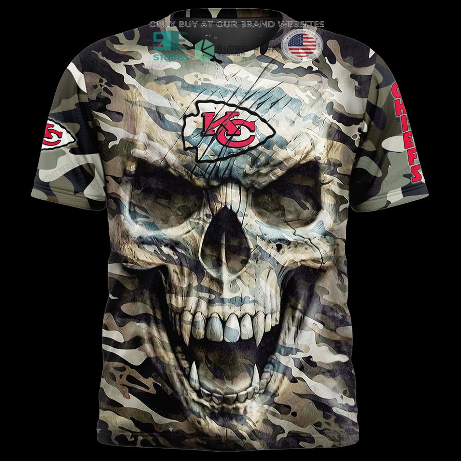 personalized kansas city chiefs skull camo 3d shirt hoodie 1 48550