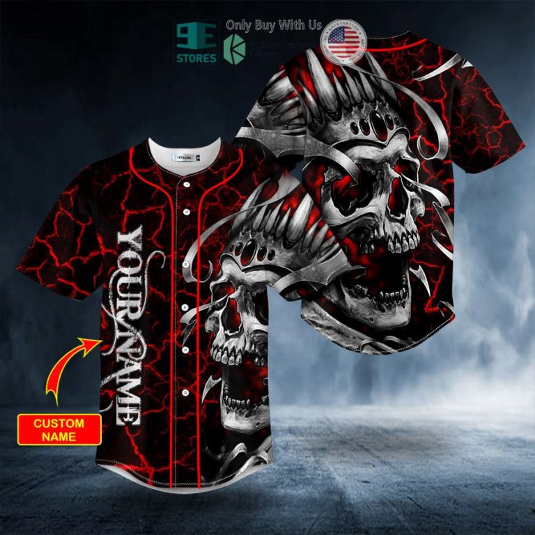 personalized king skull custom baseball jersey 1 2358