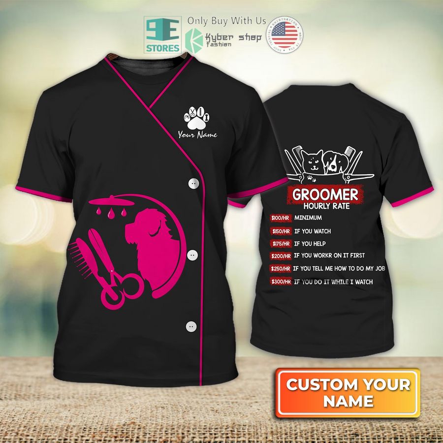 personalized labrador dog groomer pet groomer uniform pink salon pet 3d shirt 1 88039