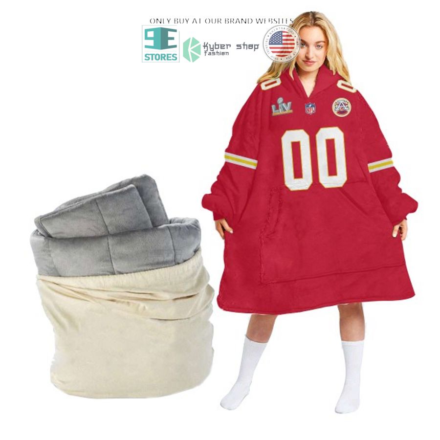 personalized liv kansas city chiefs afc lh red sherpa hoodie blanket 1 71876