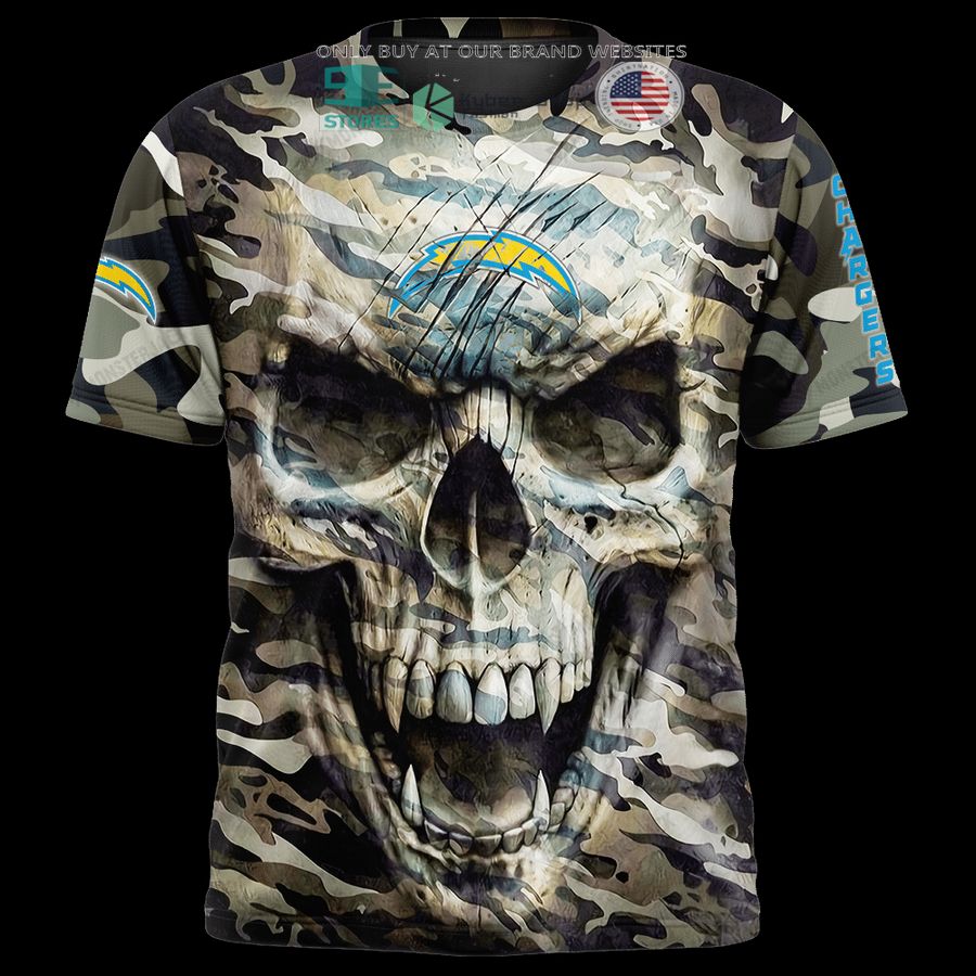 personalized los angeles chargers skull camo 3d shirt hoodie 1 6436