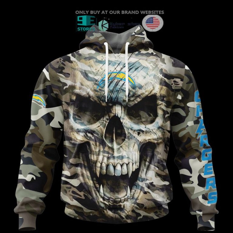 personalized los angeles chargers skull camo 3d shirt hoodie 3 63458