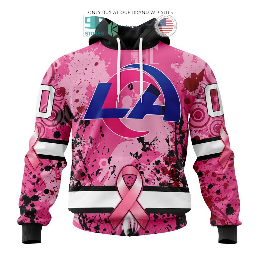 personalized los angeles rams breast cancer awareness 3d shirt hoodie 1 45710