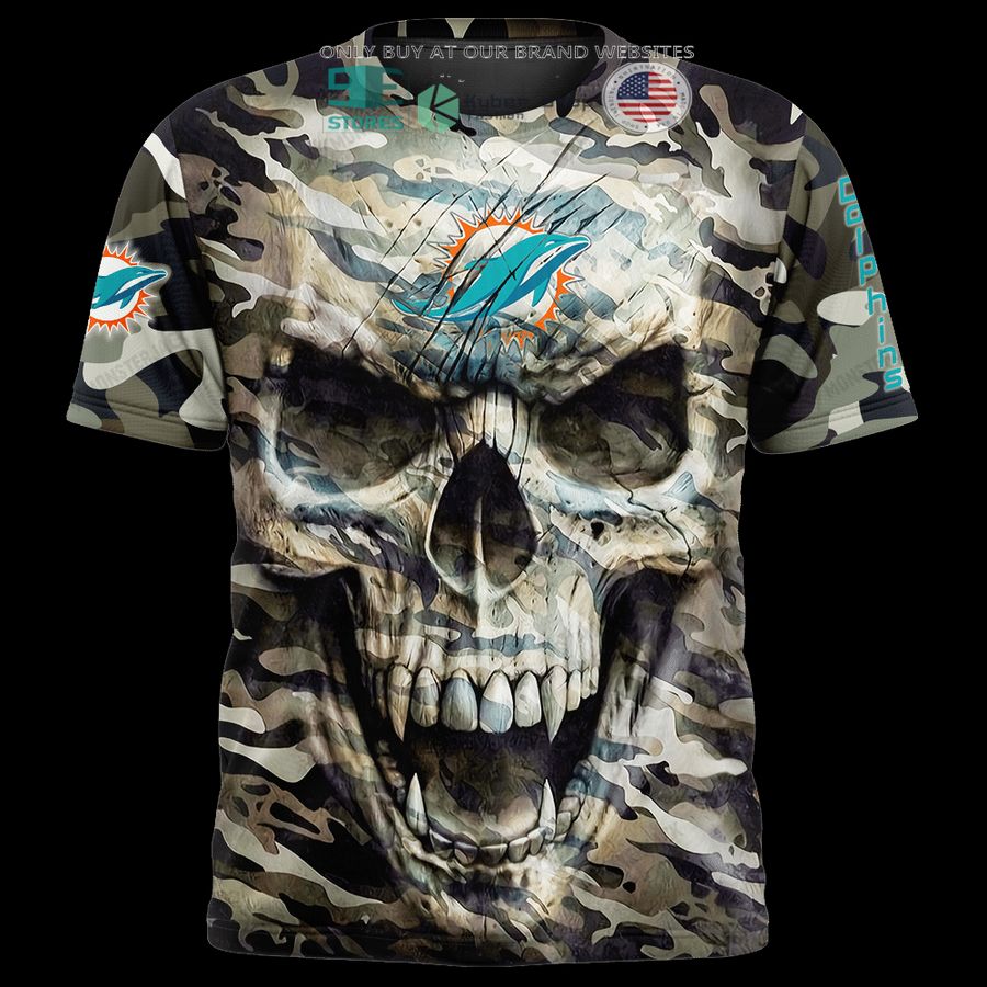 personalized miami dolphins skull camo 3d shirt hoodie 2 39774