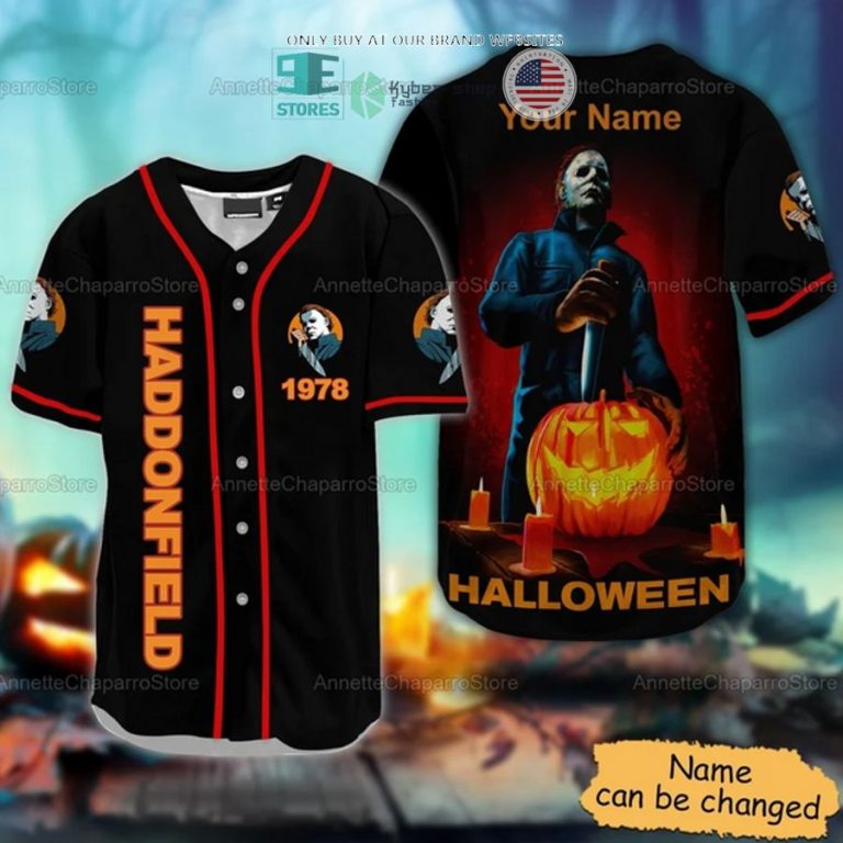 personalized michael myers haddonfield 1978 halloween baseball jersey 1 62592