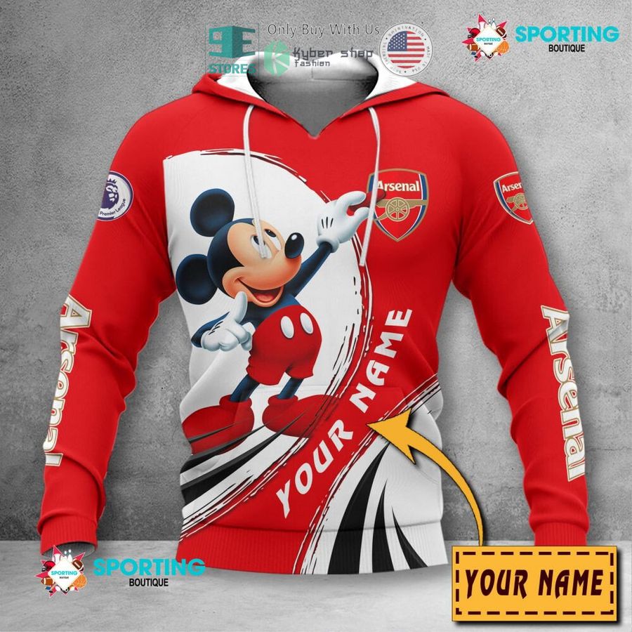 personalized mickey mouse arsenal f c 3d shirt hoodie 2 16760