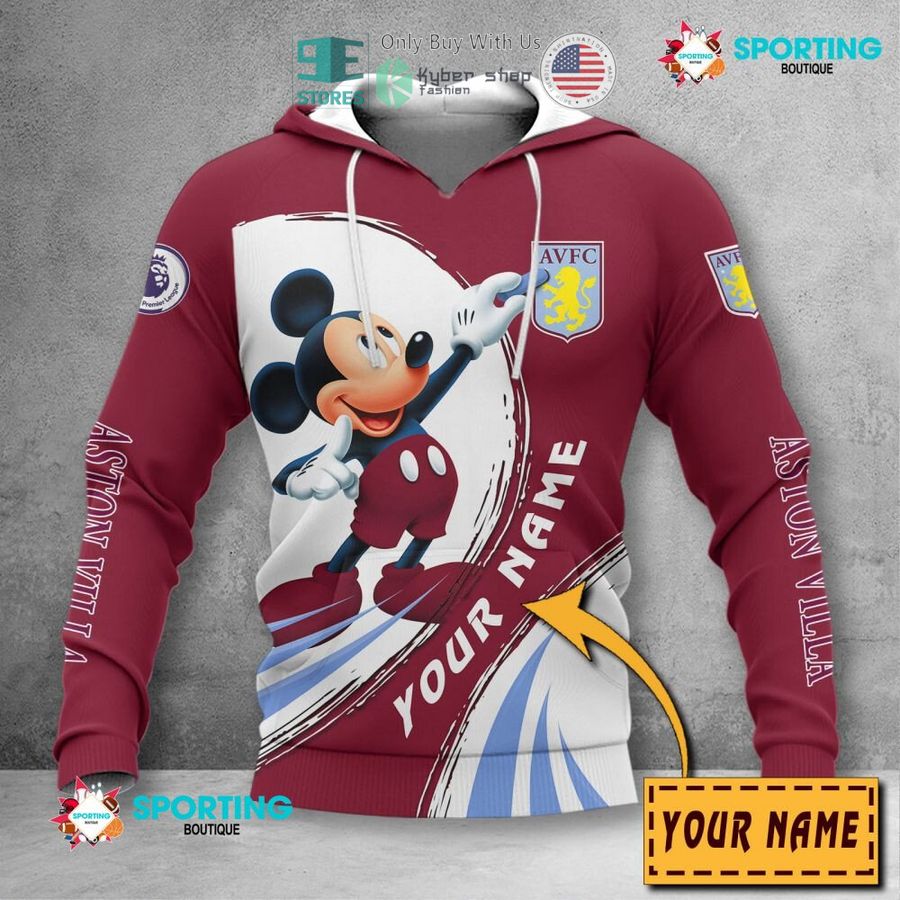 personalized mickey mouse aston villa f c 3d shirt hoodie 2 69780