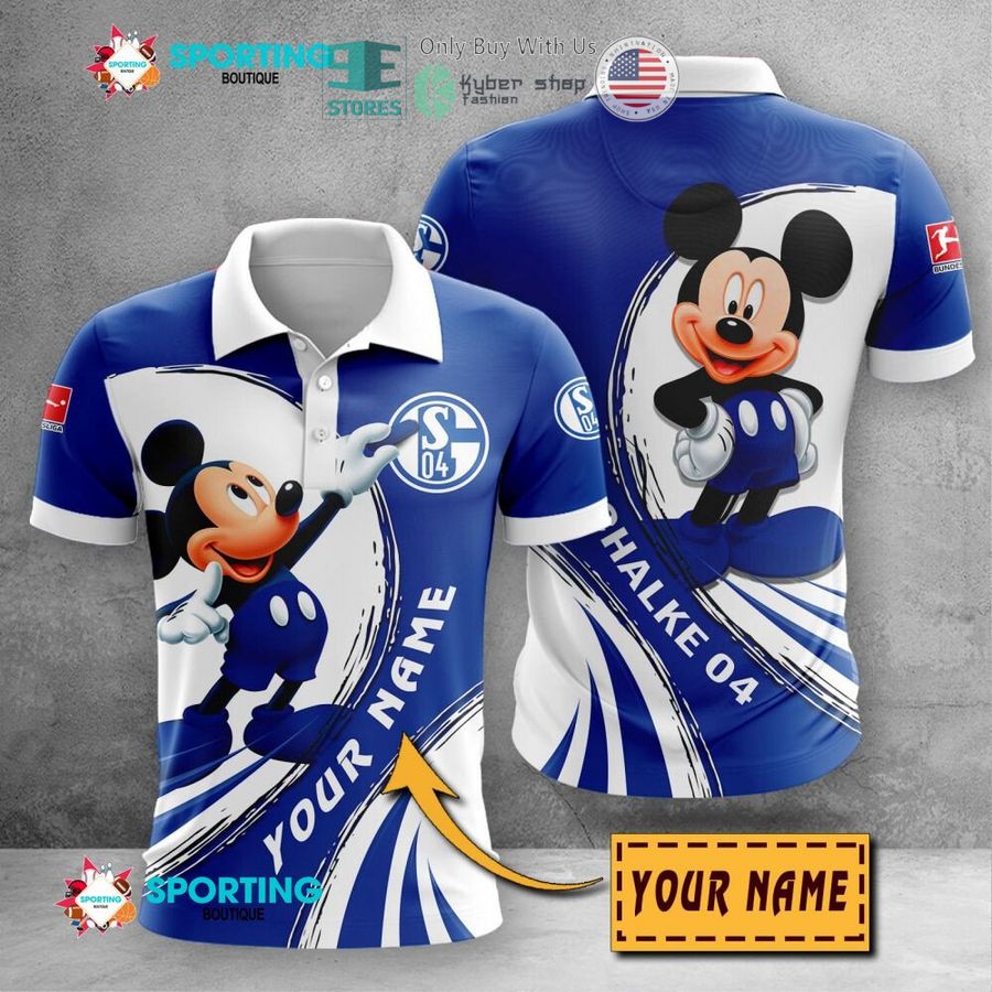 personalized mickey mouse fc schalke 04 3d shirt hoodie 1 6623