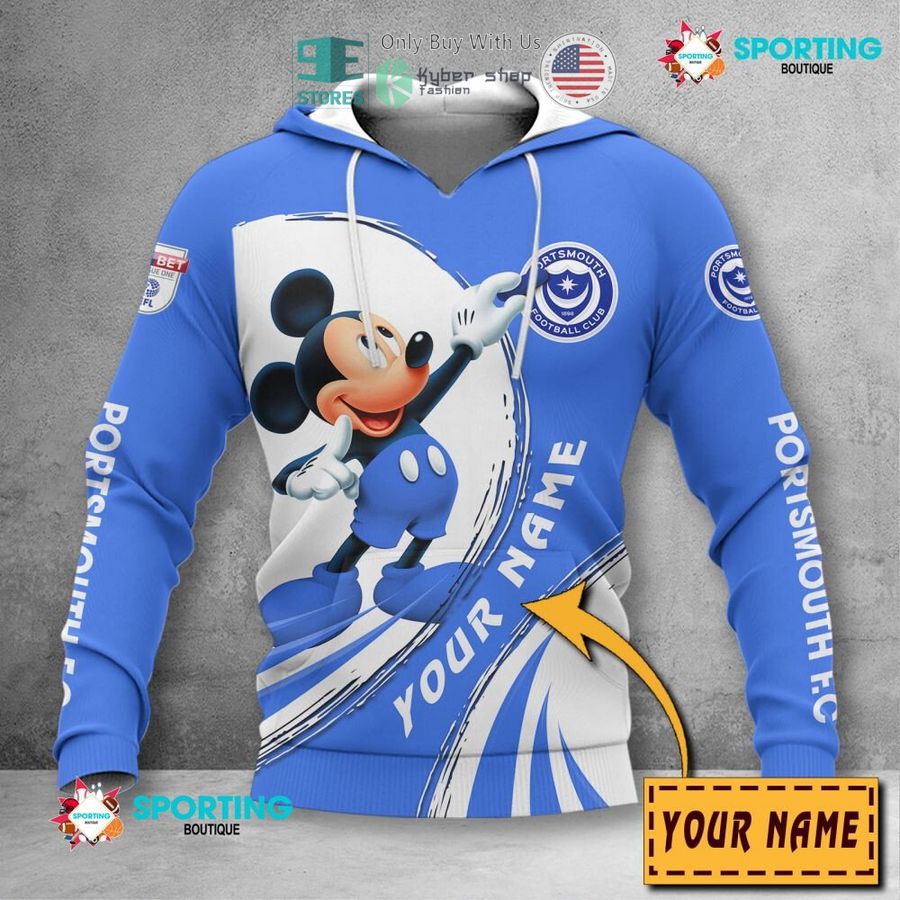 personalized mickey mouse portsmouth f c 3d shirt hoodie 2 56388