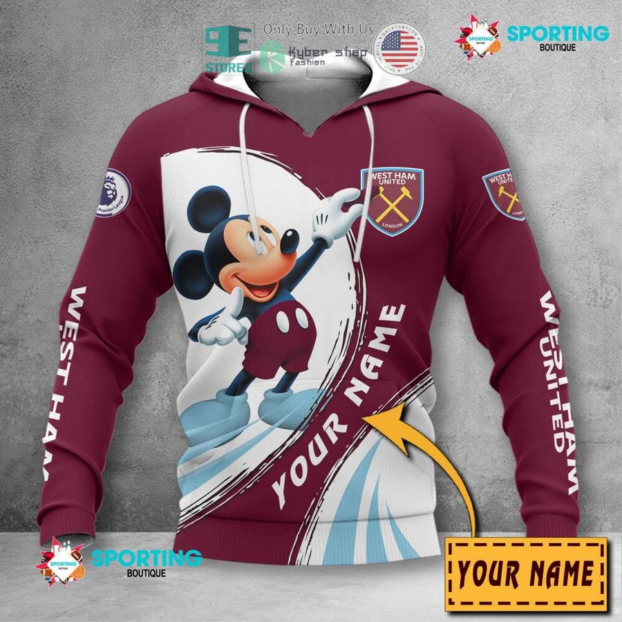 personalized mickey mouse west ham united f c 3d shirt hoodie 2 11388